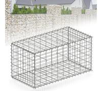 Floordirekt Gabions en pierres et panier métallique 100 x 50 x 50 cm, panier en fil galvanisé avec maille de 5 x 10 cm, mur de pierres comme clôture de jardin, grille gabion comme écran d'intimité