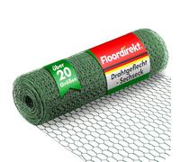 Floordirekt | Grillage pour animaux triple torsion | Grillage à Poules pour Clôture de Poulailler et Volière de Jardin | Vert, 75 cm (H) / 10 m (L) / 13 mm largeur des mailles