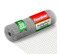 Floordirekt | Grillage pour animaux triple torsion | Grillage à Poules pour Clôture de Poulailler et Volière de Jardin | Galvanisé, 50 cm (H) / 10 m (L) / 13 mm largeur des mailles