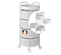 Floordirekt Henry Chariot de salle de bain, étagère de salle de bain à 5 niveaux, étagère étroite, chariot de niche sur roulettes, peu encombrant, 28 x 28 x 72 cm, blanc