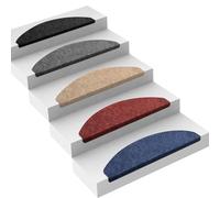 Floordirekt Leipzig Tapis d'escalier semi-circulaire, antidérapant et autocollant, Tapis d'escalier pour l'intérieur, Tapis pour marches d'escalier, 5 couleurs, Tapis d'escalier (anthracite)