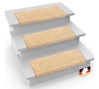 Floordirekt Lot de 1 Tapis d'escalier, résistants et faciles d'entretien, pour l'intérieur (Beige, rectangulaire, 65 x 23,5 cm)