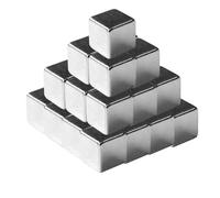 Floordirekt Lot de 12 aimants puissants en néodyme extra puissants pour tableau magnétique, tableau blanc, tableau en verre, mini aimants de réfrigérateur - Forte adhérence - 10 x 10 x 10 mm - Cubes