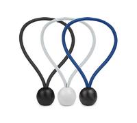 Floordirekt Lot de 20 tendeurs en caoutchouc avec boule pour bâche - Fixation de bâche - Élastiques de tente - Tendeur de tente - Tendeur de tente - Pour remorque (blanc, 13 cm)