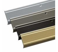 Floordirekt Lot de 6 profilés de bord d'escalier en forme de L en aluminium - 90 x 3 x 2 cm - Pré-percés - Doré - Pour parquet et stratifié - Matériel de montage inclus - Profilé de marches en 3