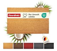 Floordirekt Paillasson pour l'intérieur et l'extérieur, 100 x 100 cm, naturel, en coco, paillasson, paillasson pour porte d'entrée, paillasson, 17 mm