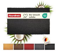 Floordirekt Paillasson pour l'intérieur et l'extérieur, 80 x 100 cm, noir, tapis de porte en coco, paillasson, paillasson pour porte d'entrée, paillasson, paillasson (24 mm)