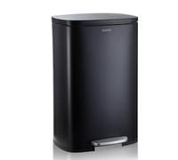 Floordirekt Poubelle de cuisine, noire, 50 l, en acier inoxydable, système de tri sélectif des déchets (Dustin)