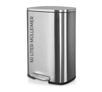 Floordirekt Poubelle en acier inoxydable - 50 l - Système de tri sélectif pour la cuisine - (Dustin)