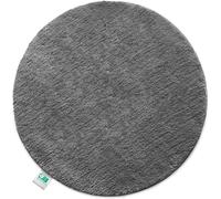 Floordirekt Sky - Tapis de bain - Poils longs doux et denses - Antidérapant et à séchage rapide - Convient pour chauffage au sol - Rectangulaire et rond (rond - Diamètre 95 cm, gris foncé)