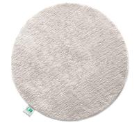 Floordirekt Sky - Tapis de bain rond dense et moelleux - Sensation de bien-être - Antidérapant lavable certifié sans substances nocives - Ivoire 120 cm (rond)