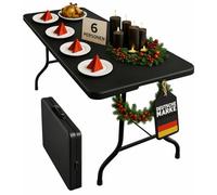 Floordirekt - Table de jardin pliable en plastique 180 x 73 cm - Table de buffet avec poignée de transport - Table pliante pour jardin, terrasse et balcon - Table de camping pour 6 personnes (Kyoto)