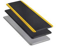 Floordirekt Tapis anti-fatigue Soft Tritt 90 x 200 cm, noir/jaune - Tapis de travail ergonomique pour plus de confort lorsque vous êtes debout et que vous courez - Antidérapant et durable