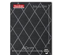 Floordirekt Tapis Cosenza - Design moderne en losanges - Finition de qualité supérieure - Dos en gel antidérapant - Disponible en 5 couleurs et de nombreuses tailles (80 x 300 cm, noir)