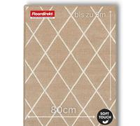 Floordirekt Tapis Cosenza - Design moderne en losanges - Finition de qualité supérieure - Dos en gel antidérapant - Disponible en 5 couleurs et de nombreuses tailles - 80 x 400 cm - Beige