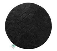 Floordirekt Tapis de bain extra moelleux et à séchage rapide avec dos antidérapant (Maris) (noir, rond, 120 cm)