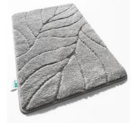 Floordirekt Tapis de bain extra moelleux et à séchage rapide avec dos antidérapant - Tapis de bain (Maris) (gris foncé, rond, 120 cm)
