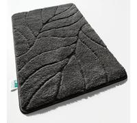 Floordirekt Tapis de bain - extra moelleux & séchage rapide - Tapis de bain avec dos antidérapant - Tapis de douche (Maris) (Gris foncé, 50 x 80 cm)