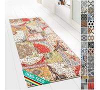 Floordirekt Tapis de couloir avec motif - Tapis à boucles fines sur mesure - Pour cuisine, couloir et salon - Ornement vintage oriental (80 x 150 cm, Tesoro)