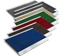 Floordirekt Tapis professionnel haute performance | Paillasson en aluminium | Brosses en nylon robustes | Résistant aux intempéries et aux UV | Paillasson disponible en 8 couleurs de brosse (50 x 80