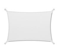 Floordirekt Voile d'ombrage hydrofuge | rectangulaire et triangulaire | 5 couleurs | pour jardin, terrasse et balcon | Résistant aux UV et aux intempéries (rectangulaire 3 x 5 m, blanc)