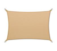 Floordirekt Voile d'ombrage imperméable - 5 x 7 m - Sable - Rectangulaire - Pour jardin, terrasse et balcon - Anti-UV et résistant aux intempéries