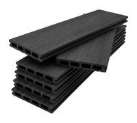 Floordirekt WPC Kit complet de lames de terrasse 2 m² - Lames à chambre creuse - Kit complet avec sous-structure et matériel de montage - Résistant aux intempéries et aux UV - Pour terrasse et balcon