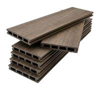 Floordirekt WPC Kit complet de lames de terrasse 2 m² - Lames à chambre creuse - Kit complet avec sous-structure et matériel de montage - Résistant aux intempéries et aux UV - Pour terrasse et balcon