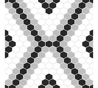 FloorPops FP2950 Leyton Dalles de Sol Peel & Stick Carreaux, Noir, 12 x 12 inches