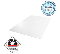 Floortex Tapis protège-sol Cleartex® AdvantageMat, rectangulaire, 1 200 mm x 1 500 mm, anti-microbien, pour sols durs, PVC 100 % recyclable, transparent