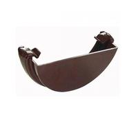 Floplast 112 mm Demi Rond Gouttière Arrêt externe d'extrémité - Brun - Lot de 2