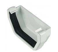 Floplast 114 mm Carré externe de gouttière Arrêt fin - Blanc - Lot de 2