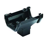 Floplast 114 mm de sortie Gouttière Course à Pied carré - Noir - Lot de 2