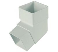 Floplast 65 mm Tuyau de descente coudé carré 112,5 degrés Blanc