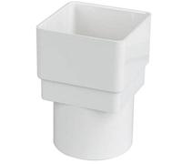 Floplast carré de 65 mm à 68 mm rond Tuyau de descente Adaptateurs - Blanc - Lot de 2