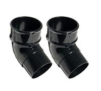 FLOPLAST Lot de 2 tuyaux de gouttière ronds coudés à 112 degrés Noir 68 mm