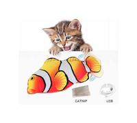 Flopping Fish Cat Toy, 11'' Moving Cat Kicker Fish Toy with Sensor for Cat/ Kitten Biting, Chewing and Kicking -Interactive Realistic Plush Simulation