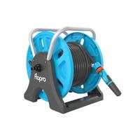Flopro - Enrouleur de tuyau d'arrosage quotidien 20 m : 2 en 1 idéal comme enrouleur de tuyau mural ou autoportant. Cadre robuste pour plus de stabilité. Complet avec jeu de connecteurs et buse