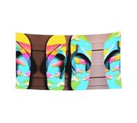 Flops Pantoufles Art Sandales Impression Bannière Panneau pour Halloween Intérieur Extérieur Décoration Suspendue Résistant aux UV avec Trous Métalliques