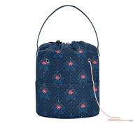 Flor De Mayo Sacs de rangement portables pour aiguilles à tricoter Hilos para tejer Crochet Bleu nuit