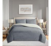 FLORA CASA Couette Hiver 2 Personnes, Edredon,Couverture Chaude Laine & Sherpa Polaire 5kg, 260x260 cm avec 2 Taies d'oreiller 50x70 cm, Gris Clair (Gris Clair, Full(260X260+2X50X70CM))