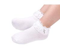 Flora Chaussettes de première communion/confession/concours de beauté pour fille, blanc, L