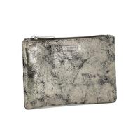 Flora & Co - Grand Portefeuille Porte-Monnaie Femme Irisé - Petite Pochette Plate Brillant Multifonction - Trousse de Rangement - Souple et Léger - Marron Métal