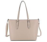 flora & co Grand Sac à Main Femme - Cabas Fourre-Tout Simili Cuir PU Rigide - Sac Elégant Ville Travail Lycée - Shopper Porté Epaule Bandoulière Grande Capacité A4 - Mode Chic - Beige Taupe