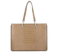 flora & co Grand Sac A Main Femme Crocodile - Cabas Fourre-Tout Cours Lycée Brillant - Sac Shopping Grande Capacité Travail Documents A4 - Similicuir Rigide - Chic Tendance - Beige Taupe