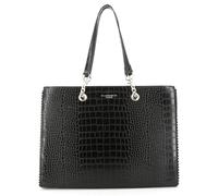 flora & co Grand Sac A Main Femme Crocodile - Cabas Fourre-Tout Cours Lycée Brillant - Sac Shopping Grande Capacité Travail Documents A4 - Similicuir Rigide - Chic Tendance - Noir