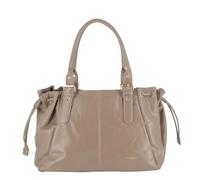 flora & co Grand Sac Bowling Lacet Similicuir Lisse - Cabas Shopper Format A4 Cours Travail - Sac A Main Souple Léger - Chic Mode - Taupe