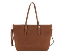 flora & co Grand Sac Cabas Bandoulière Femme Similicuir Effet Daim - Sac A Main Shopping Format A4 Cours Travail - Grande Capacité - Camel