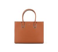 FLORA CO PARIS Grand Sac A Main Bandoulière Femme Cours Lycée - Cabas Porté Epaule Format A4 - Sac Ville Shopping Fourre-Tout Travail Porte-Doucment - PU Cuir Saffiano - Chic Elégant - Camel