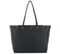 FLORA CO PARIS - Grand Sac A Main Cabas Multipoches - Sac Fourre-Tout Similicuir Grainé Porté Epaule -Classique Chic - Noir